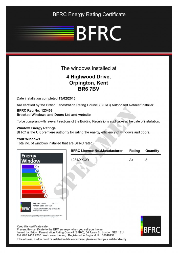 Homeowner Energy Rating Certificates from Lockwood Windows