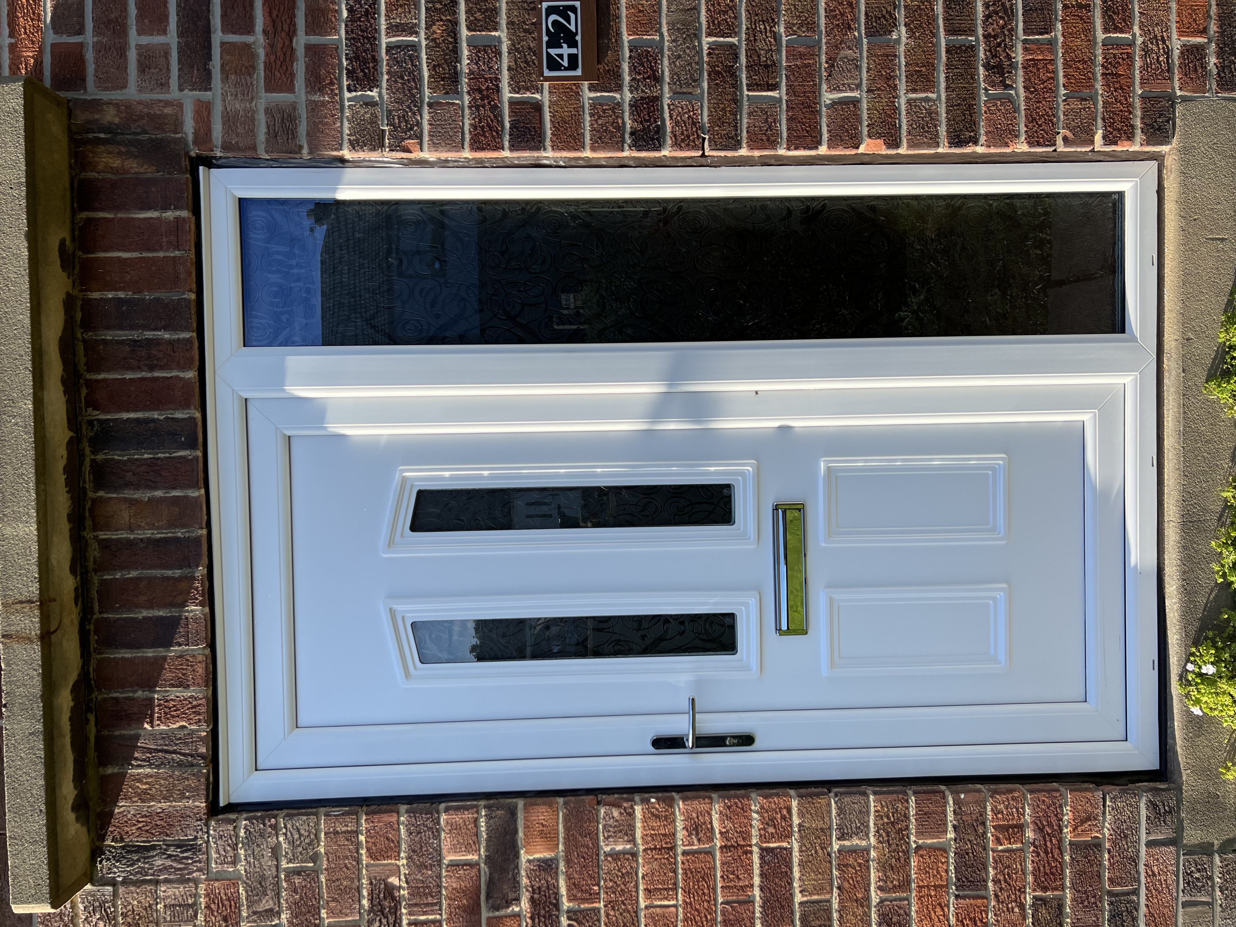 White uPVC door with side panel