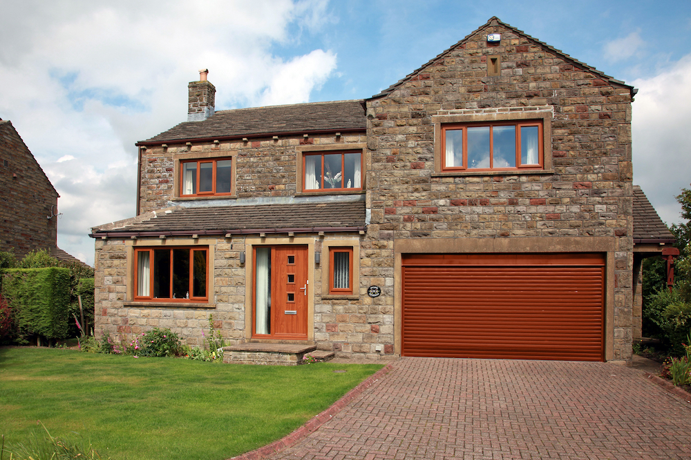 Oak foiled uPVC windows