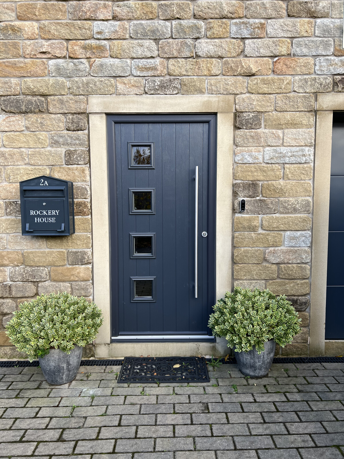 Milano composite door in Anthracite Grey with 1200mm handle