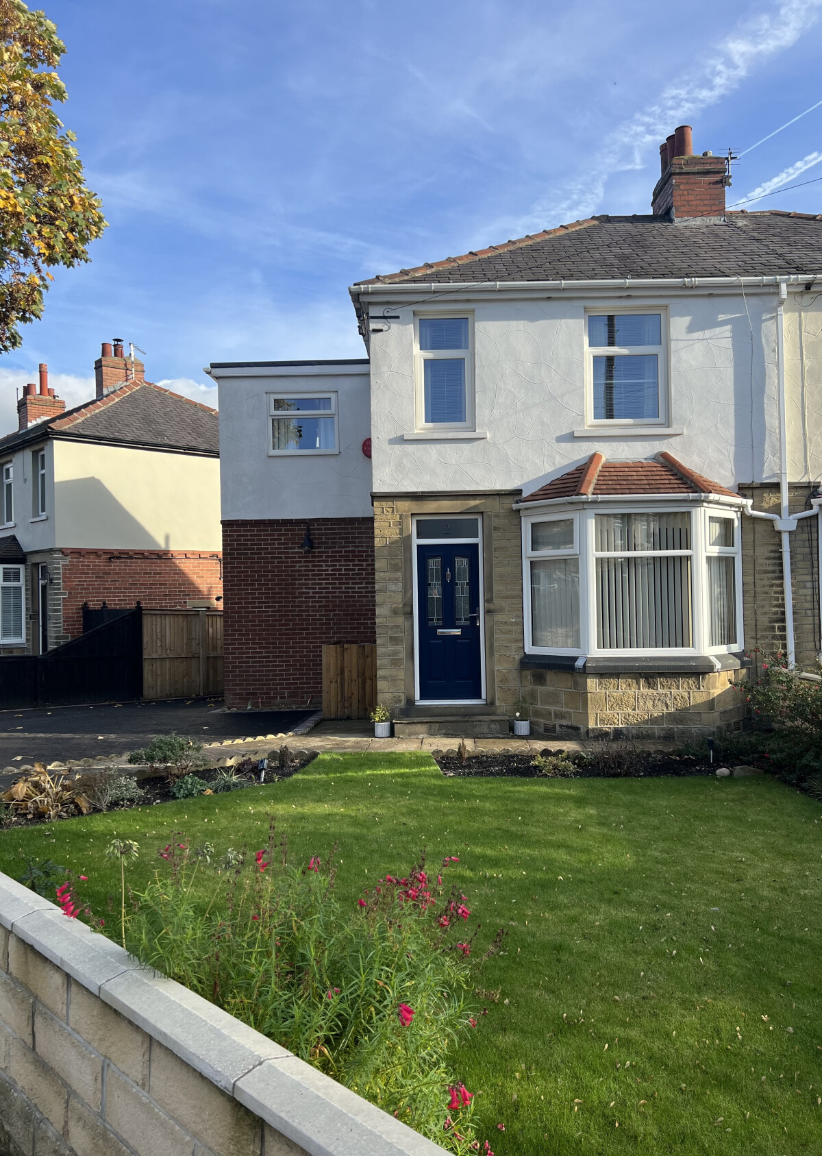White uPVC windows and bay window
